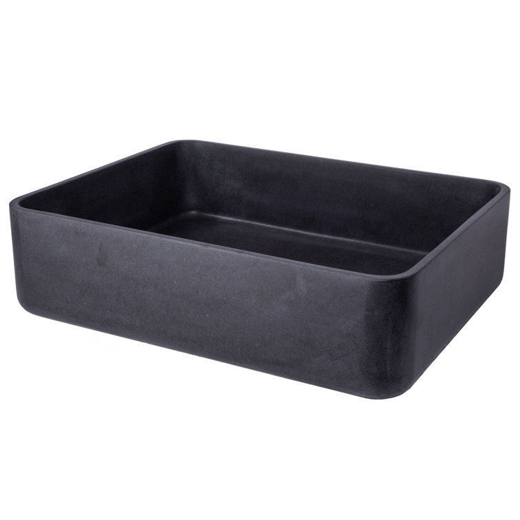 EdenBath Thin Lip Stone Rectangular Vessel Bathroom Sink Wayfair